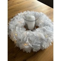 Seidenpapier-Tüllkranz in Edlem Weiß - 4 Größen M Xxl | 58 cm Beleuchtet Seidenpapier-Tüllkranz in Edlem Weiß - 4 Größen M Xxl | 58 cm Beleuchtet von DieWunderbarShop