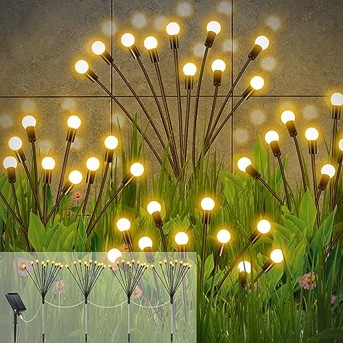 Diealles Shine 4er-Pack Solarlampen für Außenbereich und Garten - 10 LED Glühwürmchen Solarleuchten für Halloween Balkon und Garten Dekorieren, IP65 Wasserdicht, Lila Licht (Warmweiß) von Diealles Shine