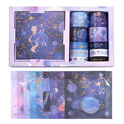 Diealles Shine Bräunungsband Washi Tape, 10 Rollen Dekoratives Klebeband mit 10 Blatt Aufkleber, Abdeckband für Basteln, Scrapbooking, Geschenkverpackung, verschönern Bullet, Stil 4 von Diealles Shine