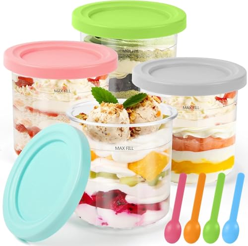 Diealles Shine Creami Behälter Für Ninja Eismaschine, 4 Stück Creami Becher Für Ninja NC299 NC300 NC301, Wiederverwendbar Ersatzbehälter Mit Deckeln Und Löffel, Spülmaschinenfest Creami Deluxe Becher Diealles Shine Creami Behälter Für Ninja Eismaschine, 4 Stück Creami Becher Für Ninja NC299 NC300 NC301, Wiederverwendbar Ersatzbehälter Mit Deckeln Und Löffel, Spülmaschinenfest Creami Deluxe Becher von Diealles Shine