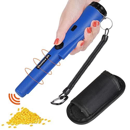 Diealles Shine Metalldetektor Pinpointer, Wasserdicht Tragbarer Metalldetektor mit Eingebautem LED Indicator, 360° Scan Pin Pointer Metallsucher für Goldmünze Hunt, Schmuck, Blau von Diealles Shine