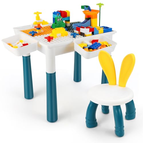Diealles Shine Spieltisch Kinder, Kinder Tisch Stuhl Set mit 186 Stück Bausteine, Spieltisch Aktivitätstisch Set mit Stauraum, Kindertisch für Kinderzimmer und Kindergarten Diealles Shine Spieltisch Kinder, Kinder Tisch Stuhl Set mit 186 Stück Bausteine, Spieltisch Aktivitätstisch Set mit Stauraum, Kindertisch für Kinderzimmer und Kindergarten von Diealles Shine