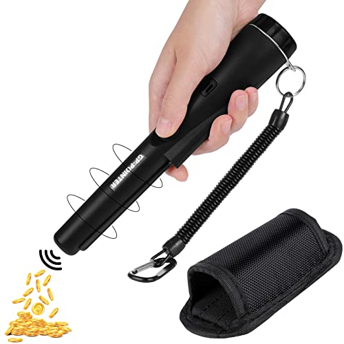 Diealles Shine Tragbarer Metalldetektor, Wasserdicht Pinpointer Metalldetektor mit Eingebautem LED Indicator, 360° Scan Pin Pointer Metallsucher für Treasue Hunt (Schwarz) von Diealles Shine