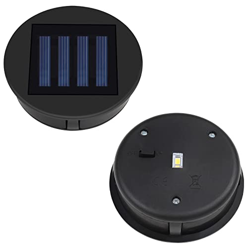 Solarleuchten Ersatz Top mit LED, Diealles Shine 2 Stück Solarpanel Laterne Deckel, Wasserdicht Solarleuchten Ersatzteile 8cm, Solarleuchte Ersatz für Outdoor Hängelaternen DIY für LED Garten Decor von Diealles Shine