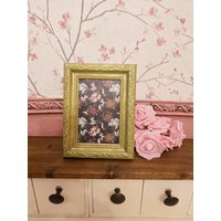 Bilderrahmen Bild10x15cm Vintage Shabby Chic Olivgrün Gold von DieandereArtbyAnna
