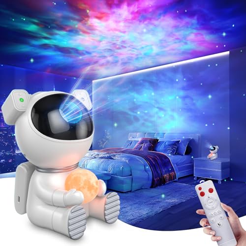 Dienmern Astronaut Projektor 2.0 Nachtlicht Sternenhimmel, LED Sternenhimmel Galaxy Projektor mit Fernbedienung und Timer, Sternlichtprojektor für Schlafzimmer & Decke, Geschenk für Kinder von Dienmern