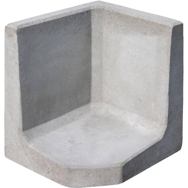 Diephaus L-Stein Ecke unbewehrt  Grau 50 x 50 x 50 x 7 cm von Diephaus