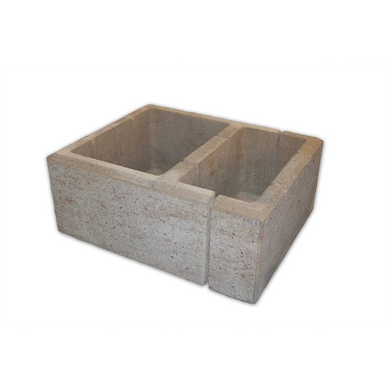 Diephaus Mauerstein Lessia Muschelkalk 50 x 40 x 20 cm (A-E) von Diephaus