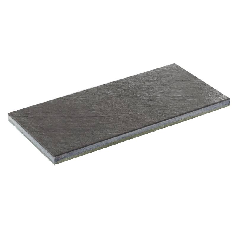Diephaus Terrassenplatte 'T-Court Mill' Beton schwarz 80 x 40 x 4 cm von Diephaus