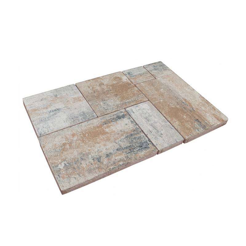 Diephaus Terrassenplatte 'T-Court Multi' Beton muschelkalkfarben 121 x 80 x 5 cm von Diephaus
