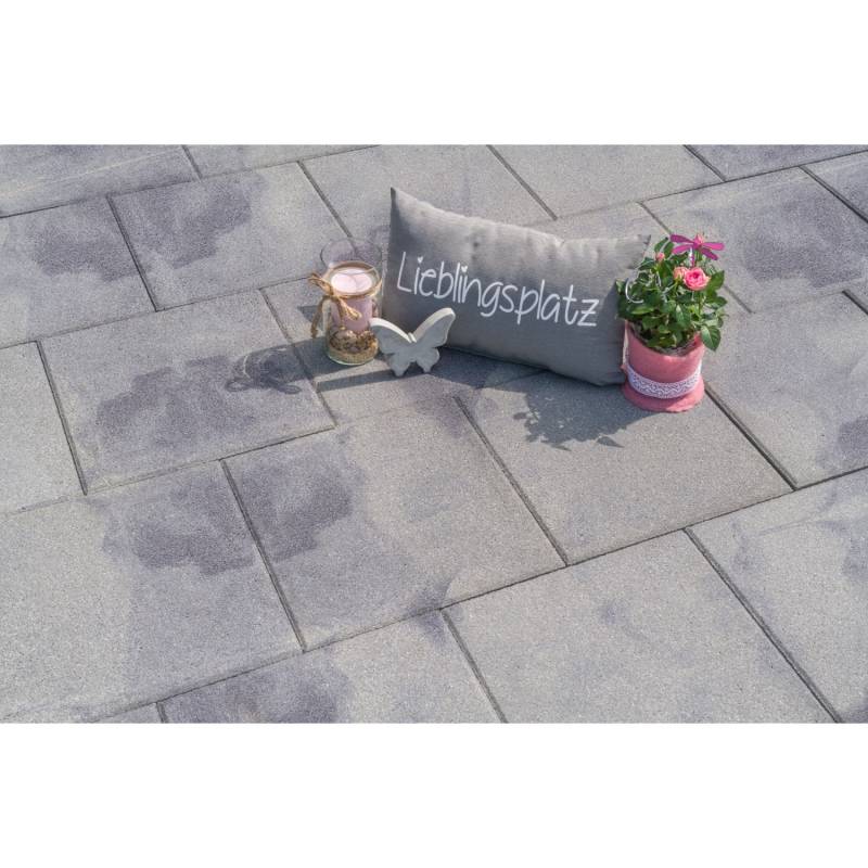 Diephaus Terrassenplatte Nano Tec Weiß-Schwarz 40 x 40 x 4 cm von Diephaus