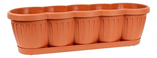 Blumenkasten Pflanzkasten Balkonkasten DOMINO, terra (Ø ca. 60 cm) von Dies&Das