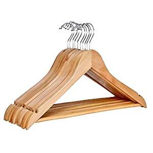 Dies&Das 5 Stück qualitativ hochwertiger Designer Kleiderbügel aus Holz mit Hosensteg 360 Grad drehbarem Harken Hosenstange und Rockaufhängekerben Garderobenbügel Dies&Das 5 Stück qualitativ hochwertiger Designer Kleiderbügel aus Holz mit Hosensteg 360 Grad drehbarem Harken Hosenstange und Rockaufhängekerben Garderobenbügel von Dies&Das