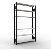 SCHULTE Aktenregal GF, einseitig, ohne Endanschläge, FL 85 kg, schwarz, HxBxT 2.300 x 1.300 x 300 mm von SCHULTE
