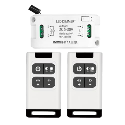 DieseRC Funk Dimmer Schalter DC 5V~30V 12V 24V 10A Relais Empfänger Controller mit 2 Sendern Fernsteuerung von DieseRC