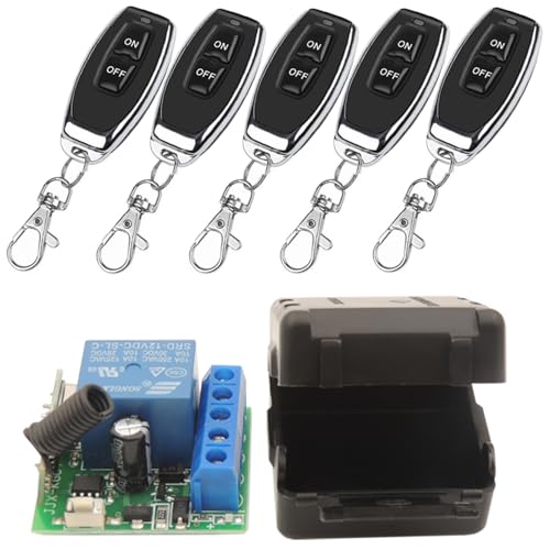 DieseRC Funk Fernbedienung Schalter DC 12V 1 Kanal Funksteuerungs Relais Empfänger mit 5 Sender Schlüsselanhängern Potentialfreie Kontakte Relais Controller DieseRC Funk Fernbedienung Schalter DC 12V 1 Kanal Funksteuerungs Relais Empfänger mit 5 Sender Schlüsselanhängern Potentialfreie Kontakte Relais Controller von DieseRC