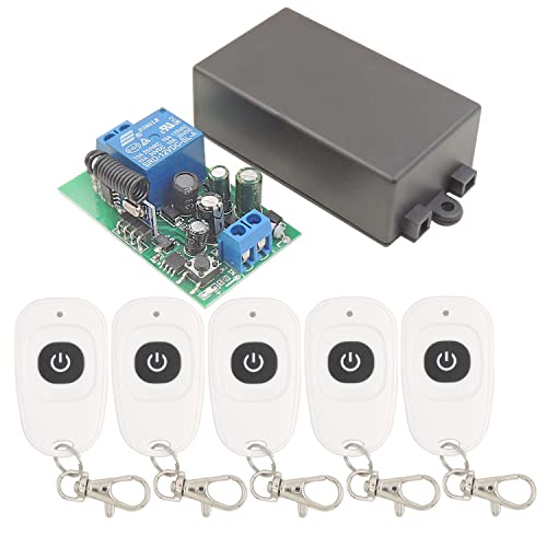 DieseRC Radiofrequenz Licht Fernbedienung Schalter RF Drahtloser AC 220V 230V 240V 1500 W Relais Empfänger mit Sender, Toggle-Modus zum EIN- und Ausschalten der Lampe von DieseRC