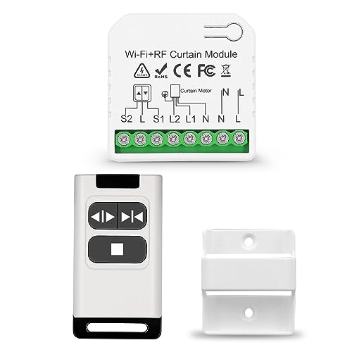 DieseRC WIFI Intelligenter-Rollladen-Steuerungsmodul mit 433 MHz RF-Fernbedienung, Tuya APP WIFI-Steuerung Kompatibel mit Alexa/Google Home APP-Steuerung und Manuellem Schalter von DieseRC