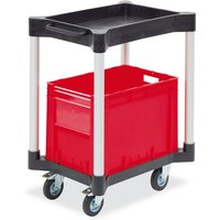 Mehrzweckwagen mit Ablage und Wanne, aus Polyethylen, 1 Wanne + 1 Ablage, Höhe 953 mm von LA-KA-PE