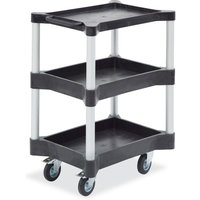 Mehrzweckwagen mit Ablage und Wanne, aus Polyethylen, 2 Wannen + 1 Ablage, Höhe 1.019 mm von LA-KA-PE