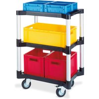 Mehrzweckwagen mit Ablagen, aus Polyethylen, 3 Etagen à 604 x 404 mm von LA-KA-PE