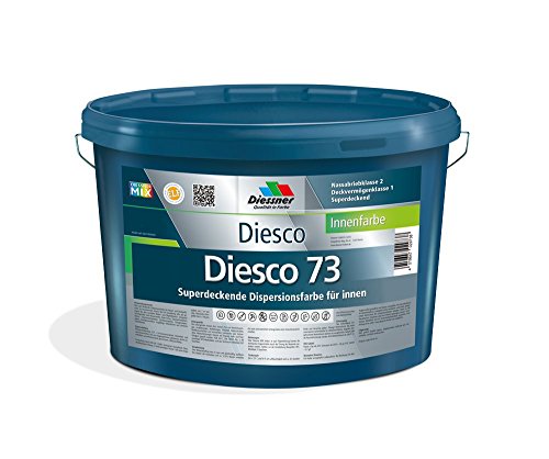 Diesco 73 Premium Innenfarbe Weiß sehr gut Deckend Wandfarbe Dispersionsfarbe (1 Liter) von Diessner