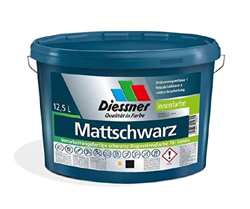 Diessner Mattschwarz Dispersionsfarbe 12,5 Liter von Diessner