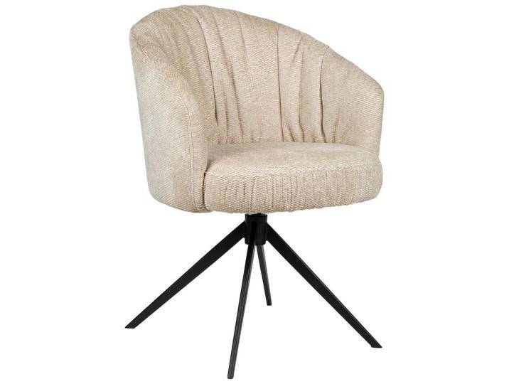 Dieter Knoll ARMLEHNSTUHL, Schwarz, Beige, Metall, Drehkreuz, 63x81.5x62.5 cm, Sitzfläche 360° drehbar, automatische Rückholfunktion, Esszimmer, von Dieter-Knoll