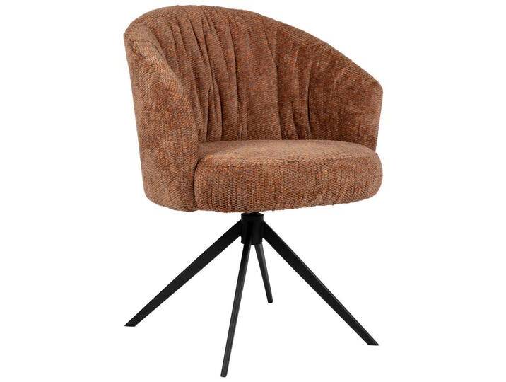Dieter Knoll ARMLEHNSTUHL, Schwarz, Cognac, Metall, Drehkreuz, 63x81.5x62.5 cm, Sitzfläche 360° drehbar, automatische Rückholfunktion, Esszimmer, von Dieter-Knoll