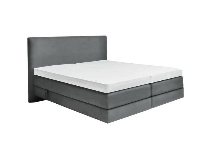 Dieter Knoll BOXSPRINGBETT, Anthrazit, H2 + H3, Höhe ca. 20 cm, 160x200 cm, gepolstertes Kopfteil, Stoffauswahl, Topper geteilt, in verschiedenen von Dieter-Knoll