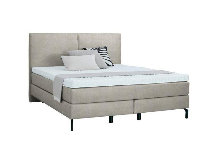 Dieter Knoll BOXSPRINGBETT, Beige, H3 + H4, Höhe ca. 20 cm, 180x200 cm, gepolstertes Kopfteil, Stoffauswahl, Topper durchgehend, in verschiedenen von Dieter-Knoll