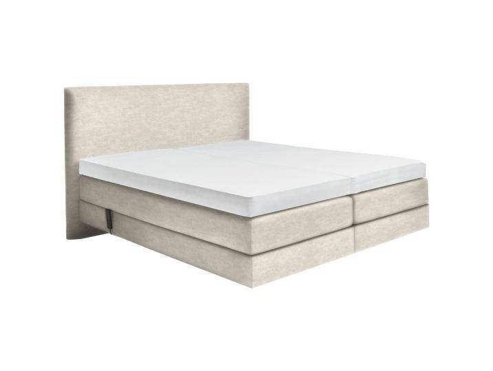 Dieter Knoll BOXSPRINGBETT, Creme, H2 + H3, Höhe ca. 20 cm, 180x200 cm, gepolstertes Kopfteil, Stoffauswahl, Topper geteilt, in verschiedenen Größen von Dieter-Knoll