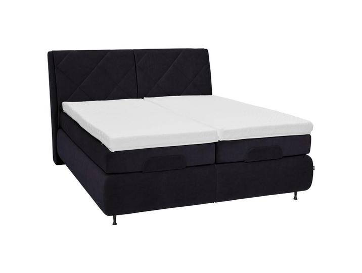 Dieter Knoll BOXSPRINGBETT, Dunkelgrau, H2 + H3, 7-Zonen, Höhe ca. 19 cm, 180x200 cm, Matratze, gepolstertes Kopfteil, Stoffauswahl, Lederauswahl, in von Dieter-Knoll
