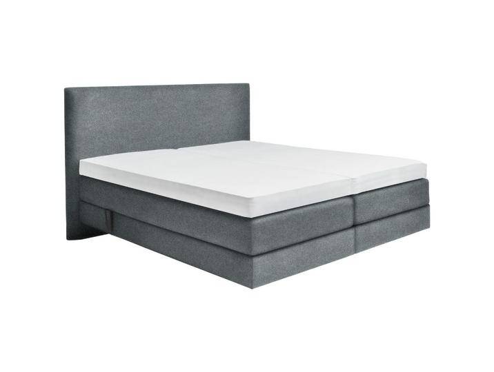 Dieter Knoll BOXSPRINGBETT, Grau, H2 + H3, Höhe ca. 20 cm, 160x200 cm, gepolstertes Kopfteil, Stoffauswahl, Topper geteilt, in verschiedenen Größen von Dieter-Knoll