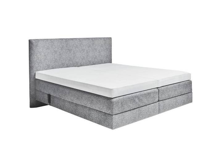 Dieter Knoll BOXSPRINGBETT, Grau, H2 + H3, Höhe ca. 20 cm, 160x200 cm, gepolstertes Kopfteil, Stoffauswahl, Topper geteilt, in verschiedenen Größen von Dieter-Knoll