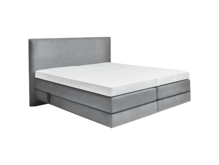 Dieter Knoll BOXSPRINGBETT, Grau, H2 + H3, Höhe ca. 20 cm, 180x200 cm, gepolstertes Kopfteil, Stoffauswahl, Topper geteilt, in verschiedenen Größen von Dieter-Knoll