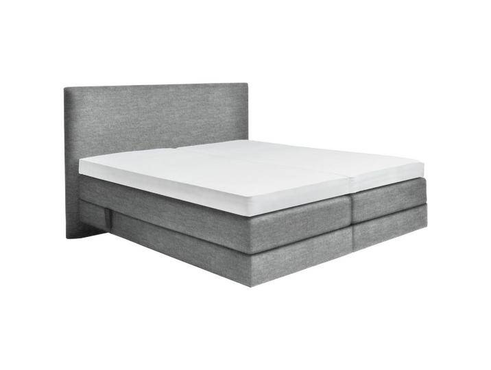 Dieter Knoll BOXSPRINGBETT, Grau, H2 + H3, Höhe ca. 20 cm, 180x200 cm, gepolstertes Kopfteil, Stoffauswahl, Topper geteilt, in verschiedenen Größen von Dieter-Knoll