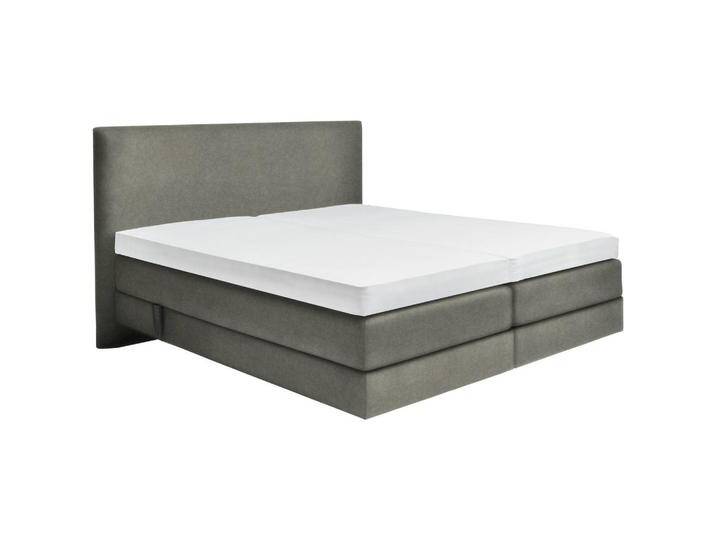 Dieter Knoll BOXSPRINGBETT, Grau, H2 + H3, Höhe ca. 20 cm, 180x200 cm, gepolstertes Kopfteil, Stoffauswahl, Topper geteilt, in verschiedenen Größen von Dieter-Knoll