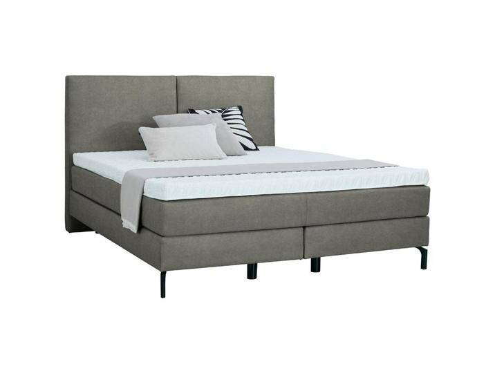 Dieter Knoll BOXSPRINGBETT, Grau, H3 + H4, Höhe ca. 20 cm, 180x200 cm, gepolstertes Kopfteil, Stoffauswahl, Topper durchgehend, in verschiedenen von Dieter-Knoll