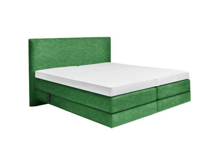 Dieter Knoll BOXSPRINGBETT, Grün, H2 + H3, Höhe ca. 20 cm, 160x200 cm, gepolstertes Kopfteil, Stoffauswahl, Topper geteilt, in verschiedenen Größen von Dieter-Knoll