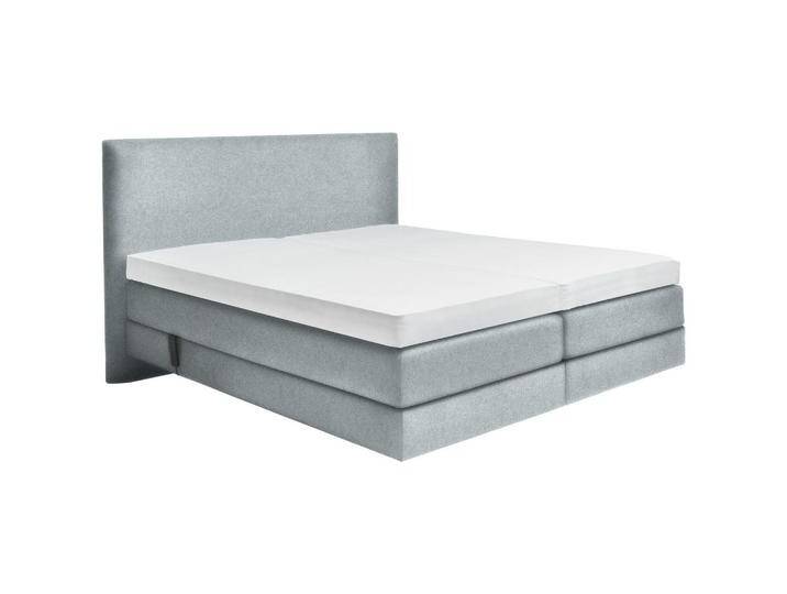 Dieter Knoll BOXSPRINGBETT, Hellgrau, H2 + H3, Höhe ca. 20 cm, 160x200 cm, gepolstertes Kopfteil, Stoffauswahl, Topper geteilt, in verschiedenen von Dieter-Knoll