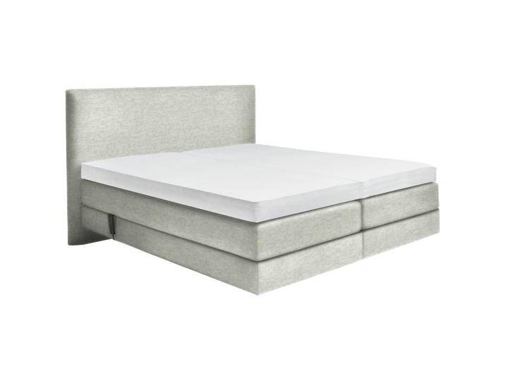 Dieter Knoll BOXSPRINGBETT, Hellgrau, H2 + H3, Höhe ca. 20 cm, 180x200 cm, gepolstertes Kopfteil, Stoffauswahl, Topper geteilt, in verschiedenen von Dieter-Knoll