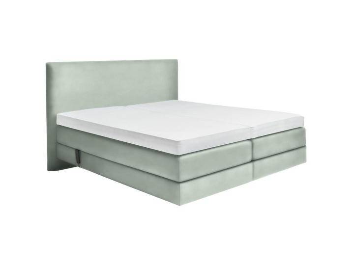 Dieter Knoll BOXSPRINGBETT, Jadegrün, H2 + H3, Höhe ca. 20 cm, 160x200 cm, gepolstertes Kopfteil, Stoffauswahl, Topper geteilt, in verschiedenen von Dieter-Knoll