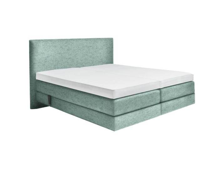 Dieter Knoll BOXSPRINGBETT, Türkis, H2 + H3, Höhe ca. 20 cm, 180x200 cm, gepolstertes Kopfteil, Stoffauswahl, Topper geteilt, in verschiedenen Größen von Dieter-Knoll