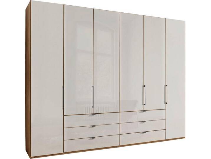 Dieter Knoll DREHTÜRENSCHRANK, Champagner, Eiche Bianco, Metall, 8 Fächer, 6 Schubladen, 300x216x58 cm, ISO 9001, Goldenes M, Made in Germany, von Dieter-Knoll