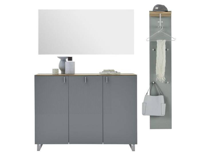 Dieter Knoll GARDEROBE, Grau, Eiche, Holz, 3-teilig, Eiche, furniert, 190x192x36 cm, Garderobe, Garderoben-Sets & Serien, Garderoben-Sets von Dieter-Knoll