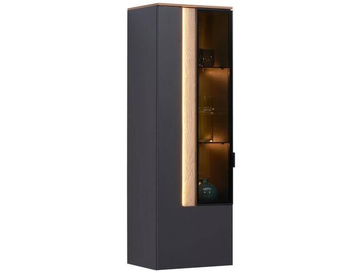 Dieter Knoll HÄNGEVITRINE, Anthrazit, Eiche, Metall, furniert, 3 Fächer, 45.6x139.4x36 cm, Beimöbel erhältlich, in verschiedenen Holzdekoren von Dieter-Knoll