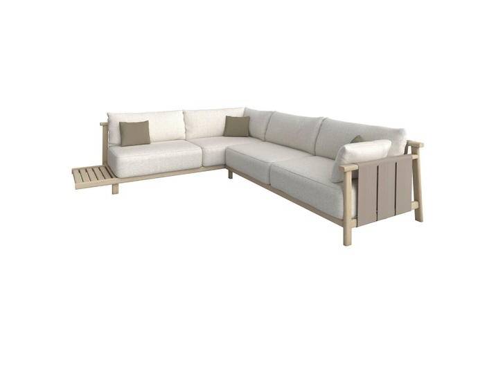 Dieter Knoll LOUNGEGARNITUR, Sand, Esche, Taupe, Holz, Esche, massiv, Füllung: Polyurethan (PUR),Schaumstoffflocken,Silikon, L-Form, Eckteil, 308x264 von Dieter-Knoll