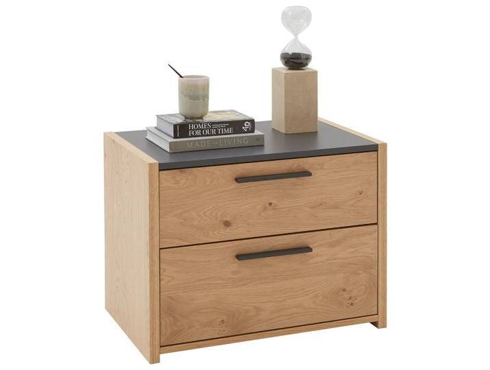 Dieter Knoll NACHTSCHRANK Neva, Anthrazit, Eiche, Metall, furniert, 2 Schubladen, 65.2x48.6x46 cm, Schlafzimmer, Nachttische Dieter Knoll NACHTSCHRANK Neva, Anthrazit, Eiche, Metall, furniert, 2 Schubladen, 65.2x48.6x46 cm, Schlafzimmer, Nachttische von Dieter-Knoll