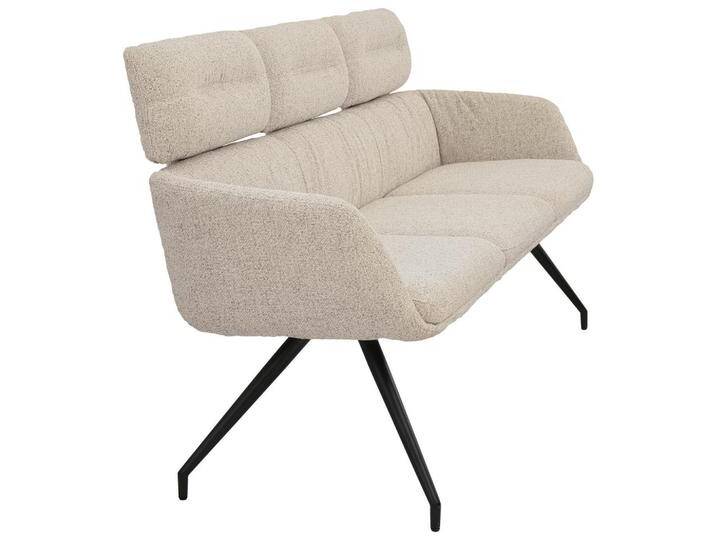 Dieter Knoll SITZBANK, Beige, Schwarz, Metall, 3-Sitzer, 200x91x70 cm, Esszimmer, Bänke, Sitzbänke von Dieter-Knoll